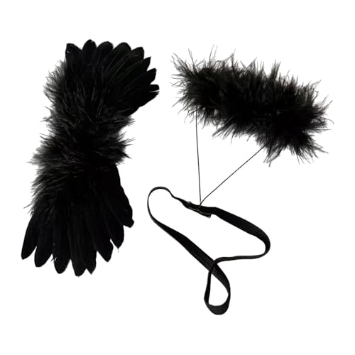 harayaa Miniaturflügel Und Kopfbedeckung für Kinder DIY Set, Schwarz von harayaa