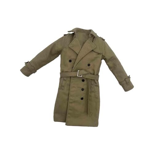 harayaa Modischer 1/6-Trenchcoat, Miniatur-Mantel für 12-Zoll-Puppenmodell, Figuren-Verkleidungszubehör, Khaki von harayaa