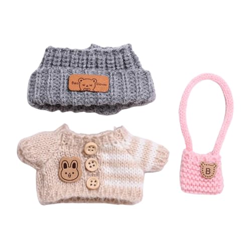 harayaa Plüschfiguren Kleidungsset, Kostüm für Kleine Mädchen Zum Selbermachen, Pädagogische Foto Requisiten, Anzieh Puppenpullover, für 17 cm, 15 cm Große Pu von harayaa