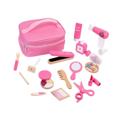 harayaa Prinzessin Make-up Kit Make-up Play Set Kit Geschenke Handaugenkoordination Kinder tun Play Holz Make-up-Spielzeugset für 3-6 Jahre alt von harayaa