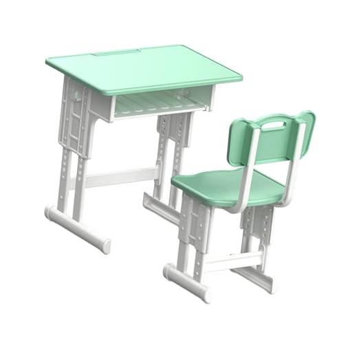 harayaa Puppenhaus-Miniatur-Schreibtisch- und Stuhl-Set, winziges Möbelmodell, Mini-Tisch und Stuhl, GrÜn von harayaa