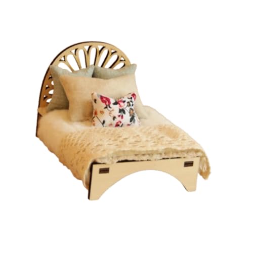 harayaa Puppenhausbett im Maßstab 1:12, Miniatur-Einzelbett, Miniaturmöbel für Foto-Requisiten, Holz harayaa Puppenhausbett im Maßstab 1:12, Miniatur-Einzelbett, Miniaturmöbel für Foto-Requisiten, Holz von harayaa