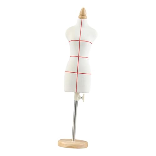 harayaa Puppenkleiderform Mini Schneidermodell Model Professionelle Dekoration Lieferungen Schneiderform Form Ständer Sewing Schaufensterpuppe für Szenenlayou, 33 cm mit runder Basis von harayaa