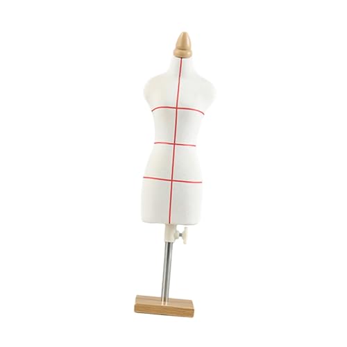 harayaa Puppenkleiderform Mini Schneidermodell Model Professionelle Dekoration Lieferungen Schneiderform Form Ständer Sewing Schaufensterpuppe für Szenenlayou, 33 cm und quadratische Basis von harayaa