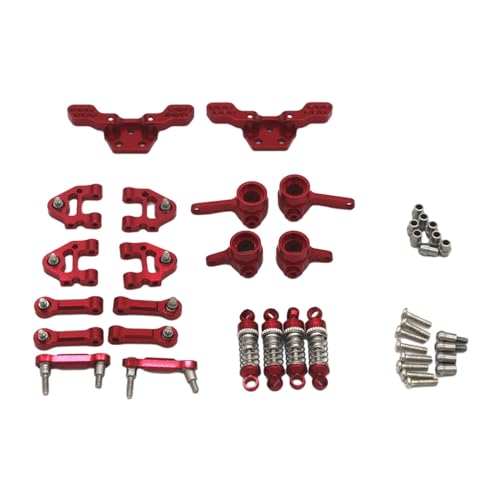 harayaa RC-Car-Metall-Upgrade-Kits im Maßstab 1:28, Stoßdämpferhalterung, hintere obere Zugstangen für Wltoys P929 P939 K969, Rot von harayaa