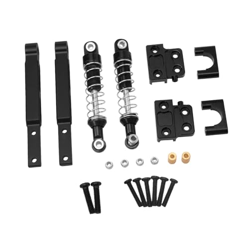 harayaa RC-Metall-Stoßdämpfer mit Zugstange, ölgefüllte Stoßdämpfer, DIY-modifizierter Ersatz aus Aluminiumlegierung für 1/12 MN82 LC79 RC-Auto, Schwarz von harayaa