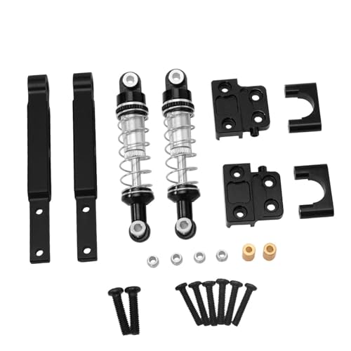 harayaa RC-Stoßdämpfer mit Zugstangensatz, ölgefüllte Stoßdämpfer, professionelle Modifikation, Ersatzteile für 1:12 MN82 82S LC79-Auto, Schwarz von harayaa