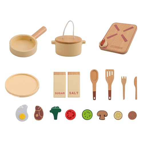 harayaa Rollenspiel Kochspielzeug, Holzgemüse Spielset, Soziale Fähigkeiten, Rollenspielspielzeug für Kinder mit Holztöpfen harayaa Rollenspiel Kochspielzeug, Holzgemüse Spielset, Soziale Fähigkeiten, Rollenspielspielzeug für Kinder mit Holztöpfen von harayaa