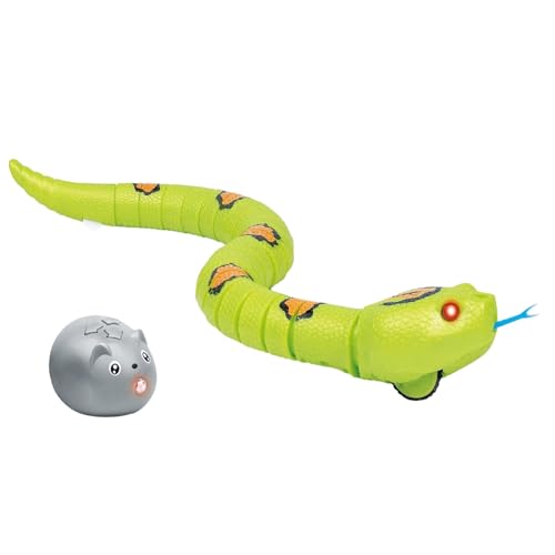 harayaa Schlange gruseliges Trickspielzeug, realistisches ferngesteuertes Schlangenspielzeug, Rassel, Schlangenspielzeug für Weihnachten, Grün von harayaa