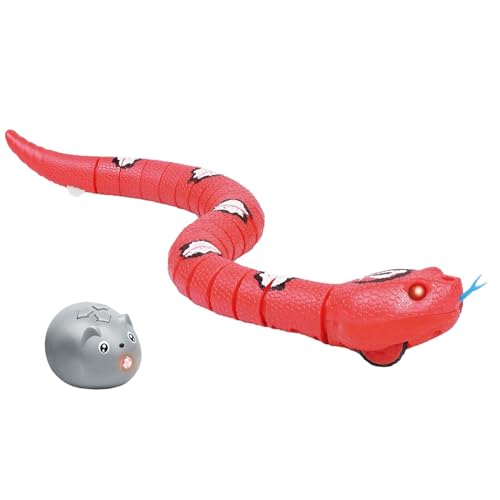 harayaa Schlange gruseliges Trickspielzeug, realistisches ferngesteuertes Schlangenspielzeug, Rassel, Schlangenspielzeug für Weihnachten, Rot von harayaa