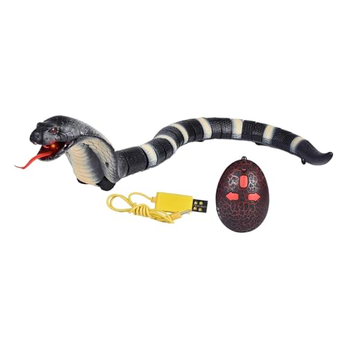 harayaa Schlange gruseliges Trickspielzeug, realistisches ferngesteuertes Schlangenspielzeug, Rassel, Schlangenspielzeug für Weihnachten, Schwarz von harayaa
