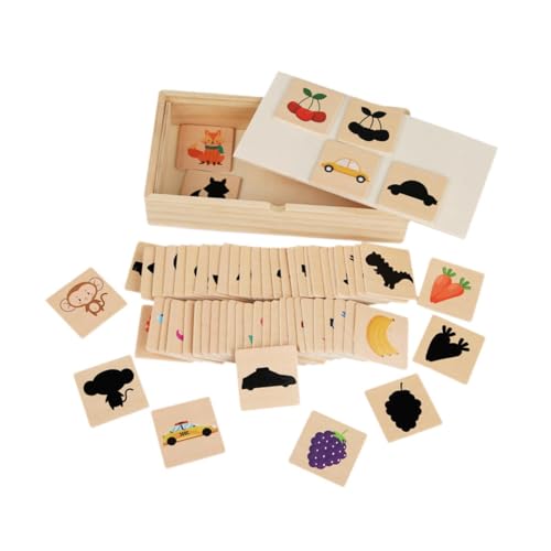 harayaa Shadow Matching Puzzle Holzform passt passende Spiel Früchte Tiere Puzzle für Jungen Mädchen von harayaa