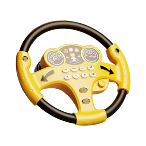 harayaa Simulation Lenkrad Spielzeug Musical Aktivität Frühes Lernen Party Bevorzugung Autofahren simuliertes Spielzeug für Kinder Geburtstag, Gelb von harayaa