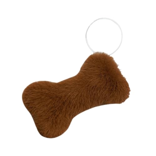 harayaa Simulieren Knochenform Plüschspielzeug Weiche Plüschpuppe Knochenform Plüschkissen Gefülltes Puppenanhänger für Kinderfamiliengeschenke, Kaffee 13cm von harayaa