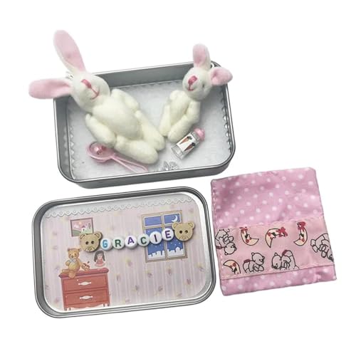 harayaa Taschenhasen Spielzeug, Osterdeko Mittelstück, Party Dekor, Dekorative Feine Handwerkskunst, Weiches Kinder Kaninchen Spielzeug Geschenk, Rosa von harayaa