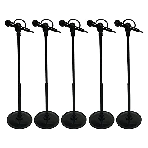 harayaa Verstellbares Puppenhausmikrofon 1:6 Heimdekoration Spielzeug Puppenhauszubehör KTV Mikrofonmodell für Actionfiguren Puppenhaus, Schwarz von harayaa
