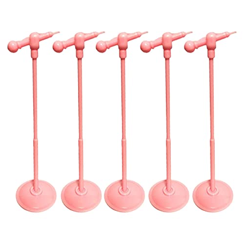 harayaa Verstellbares Puppenhausmikrofon 1:6 Heimdekoration Spielzeug Puppenhauszubehör KTV Mikrofonmodell für Actionfiguren Puppenhaus, rosa von harayaa