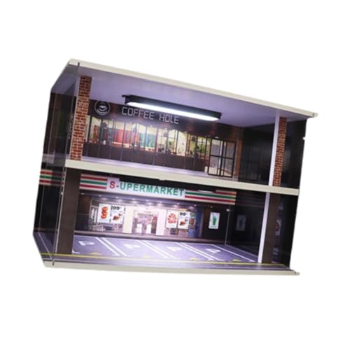 harayaa Vitrine für Modellautos aus Druckguss, 1/32, 2-lagiger Präsentationsständer, Organizer mit Parkplatzszene, als Geschenk für Modellsammler harayaa Vitrine für Modellautos aus Druckguss, 1/32, 2-lagiger Präsentationsständer, Organizer mit Parkplatzszene, als Geschenk für Modellsammler von harayaa