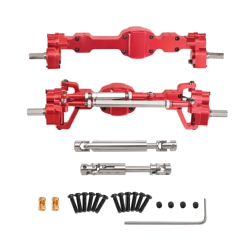 harayaa Vorder- und Hinterachsensatz, Metall-Vorder- und Hinterachsen-Montagesatz, RC-Autoachsen für C8815 RC-Automodell 1/10, DIY-Zubehör, Rot von harayaa