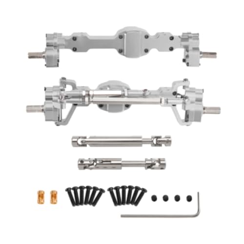harayaa Vorder- und Hinterachsensatz, Metall-Vorder- und Hinterachsen-Montagesatz, RC-Autoachsen für C8815 RC-Automodell 1/10, DIY-Zubehör, Silber von harayaa