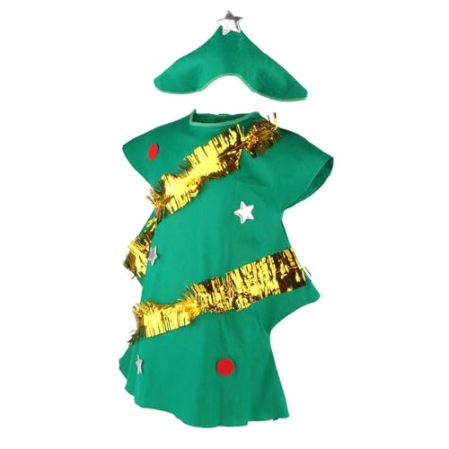 harayaa Weihnachtsbaum Kostüm mit Hut, Süßes Und Tragbares Kostüm für Erwachsene, Wiederverwendbares Urlaubs Cosplay Rollenspiel, von harayaa