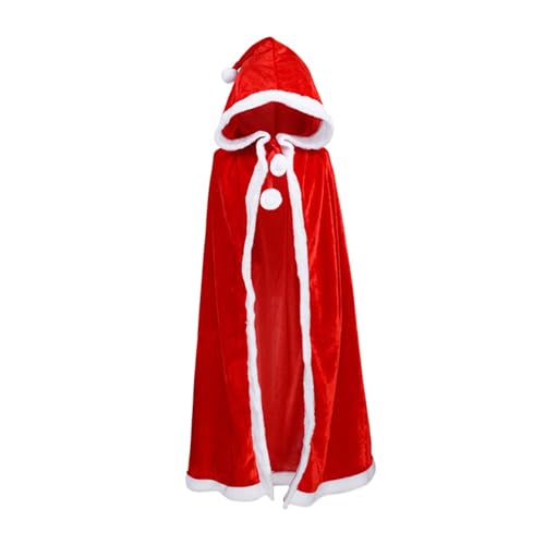 harayaa Weihnachtskostüm Umhang, Weihnachtsmann Robe, Cosplay Robe, Rollenspiel Verkleidung, Samt Kapuzenumhang für Urlaub, Mottoparty, 60CM von harayaa