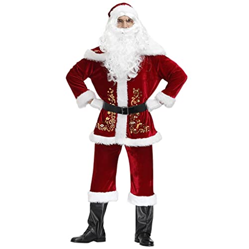 harayaa Weihnachtsmann Kostüm kuschelig Großes und Großes Kostüm Plus Size Set Outfit mit mit Handschuhen Budget Anzug Weihnachtskleidung Deluxe 1PC für - 4XL von harayaa