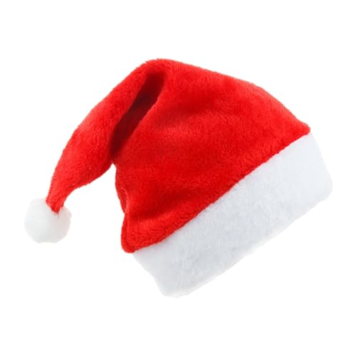 harayaa Weihnachtsmütze, lustige Hüte, Kostümzubehör, Kopfbedeckung, Partyhut, Weihnachtsmannmütze für Partygeschenke, Feiern, 29x40cm kurzer Plüsch von harayaa