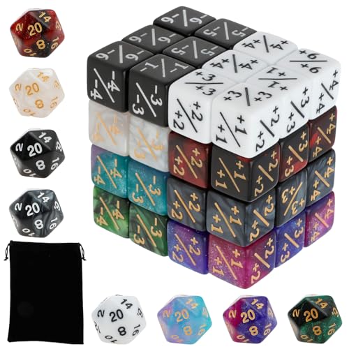 harupink 56 Stücke Würfel Zähler Kompatibel mit MTG CCG Kartenspiel Zubehör,Magic The Gathering Zubehör mit Aufbewahrungsbeuteln,Magic Würfel für Brettspielparty harupink 56 Stücke Würfel Zähler Kompatibel mit MTG CCG Kartenspiel Zubehör,Magic The Gathering Zubehör mit Aufbewahrungsbeuteln,Magic Würfel für Brettspielparty von harupink