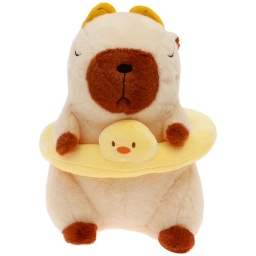 harupink Capybara Kuscheltier,30cm Niedliche Capybara Plüschtier mit Schwimmring oder Rosa Badeanzug,Weich Sicher Spielzeug Stofftier Plushie Stofftier Geschenk für Kinder Jungen Mädchen(Gelb) von harupink