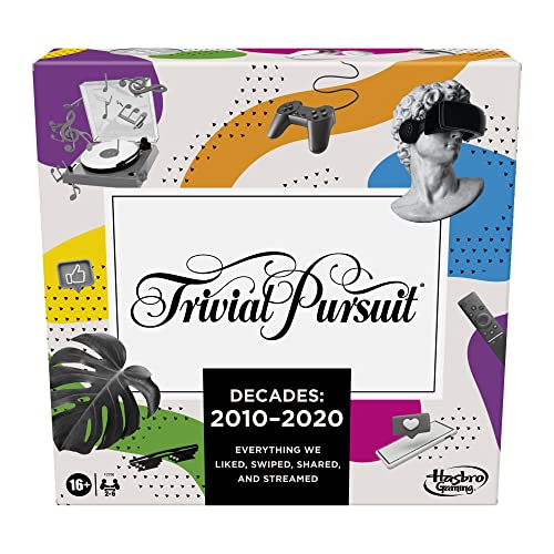 Hasbro Gaming Trivial Pursuit Decades 2010 to 2020 Board Game for Adults and Teens, Pop Culture Trivia Game for 2 to 6 Players, Ages 16 and Up von Trivial Pursuit