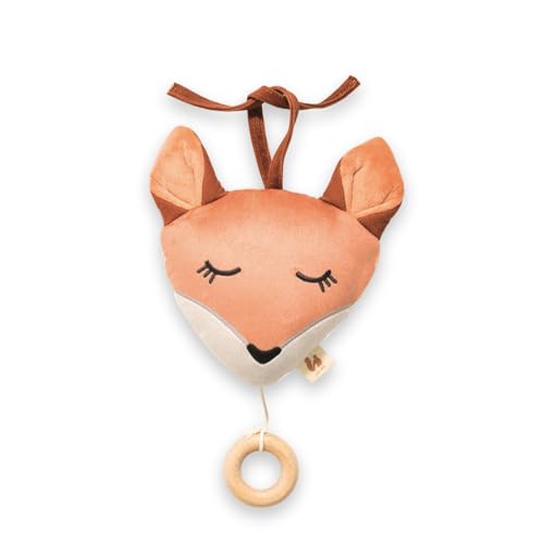 hauck Cuddle N Sleep, Fuchs - Baby Spieluhr zum Aufhängen, Kuscheltier mit Herausnehmbarem Spielwerk Brahms' Wiegenlied Guten Abend Gute Nacht, ca. 2 Minuten Spieldauer, Fox von hauck