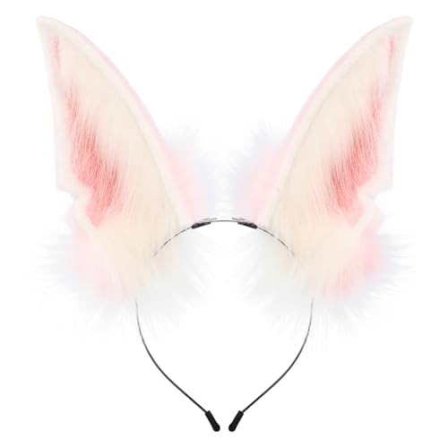 hbbhml Haarreif mit Fuchs, Wolfsohren, handgefertigt, für Damen und Herren, Cosplay-Kopfbedeckung für Halloween-Party von hbbhml