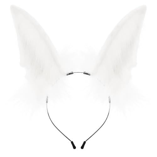 hbbhml Handgefertigtes Tierfell Wolf Fuchsohren Stirnband Cosplay Kopfbedeckung Haarreifen Kopf Zubehör für Halloween Party von hbbhml