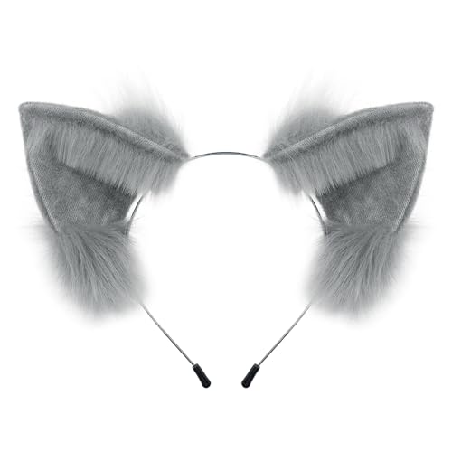 hbbhml Kunstfell Furry Fox Wolf Katzenohren Kopfbedeckung Cosplay Kostüm Kopf Zubehör für Halloween Weihnachten Karneval Party Geschenk hbbhml Kunstfell Furry Fox Wolf Katzenohren Kopfbedeckung Cosplay Kostüm Kopf Zubehör für Halloween Weihnachten Karneval Party Geschenk von hbbhml