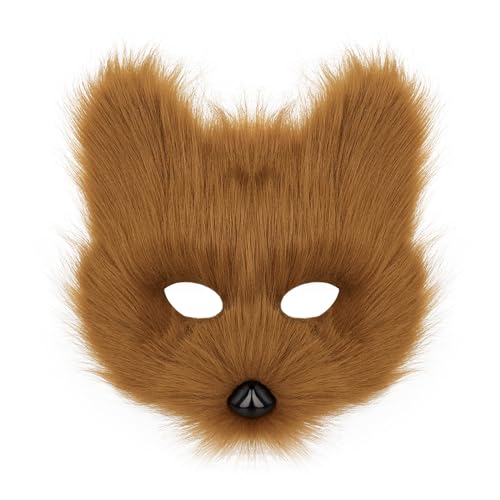 hbbhml Tier Fuchs Wolf Maske Halloween Party Cosplay Kostüme Requisiten Plüsch Katze Halbes Gesicht Masken Karneval Weihnachten Maskerade hbbhml Tier Fuchs Wolf Maske Halloween Party Cosplay Kostüme Requisiten Plüsch Katze Halbes Gesicht Masken Karneval Weihnachten Maskerade von hbbhml