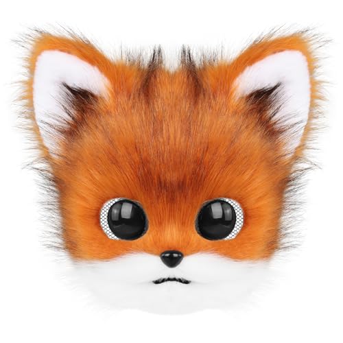 hbbhml Tier Katze Maske Kunstfell Fuchs Cosplay Therian Masken für Halloween Party Kostüm Zubehör von hbbhml