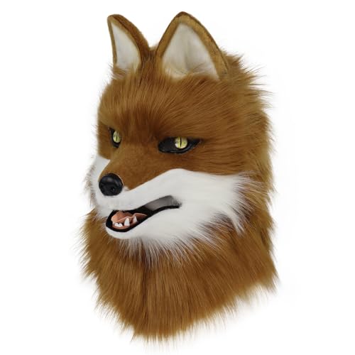 hbbhml Wolf Hundekopf Maske Plüsch Kunstfell Kostüm Cosplay Zubehör für Halloween Weihnachtsfeier hbbhml Wolf Hundekopf Maske Plüsch Kunstfell Kostüm Cosplay Zubehör für Halloween Weihnachtsfeier von hbbhml