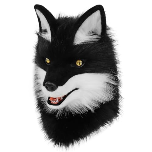 hbbhml Wolf Hundekopf Maske Plüsch Kunstfell Kostüm Cosplay Zubehör für Halloween Weihnachtsfeier hbbhml Wolf Hundekopf Maske Plüsch Kunstfell Kostüm Cosplay Zubehör für Halloween Weihnachtsfeier von hbbhml