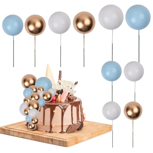 120PCS Tortendeko Kugel, Kuchen Dekorationen DIY, Runde Kugel Kuchendekorationen, Cake Topper Kugeln, Ball Cake Toppers, Kuchenstocher Schaumstoffkugeln für Geburtstag Hochzeit Party (G) von heavenlife