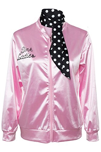 helymore Damenkostüm 50er-Jahre-Kostüm Satin-Jacke mit Halstuch Vogel danny Halloween-Kostüm, Größe XS helymore Damenkostüm 50er-Jahre-Kostüm Satin-Jacke mit Halstuch Vogel danny Halloween-Kostüm, Größe XS von helymore