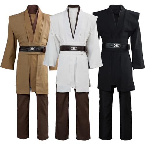 helymore Herren Jedi Kostüm Cosplay Uniform Erwachsene Medieval Wars Kleidung Halloween Cosplay Party Kostüm Set, XL von helymore