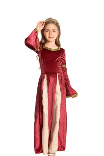 helymore Mädchen Mittelalterliche Prinzessin Kostüm Renaissance Königskleid Cosplay Kinder Halloween Karnevals Kleid Rot L helymore Mädchen Mittelalterliche Prinzessin Kostüm Renaissance Königskleid Cosplay Kinder Halloween Karnevals Kleid Rot L von helymore