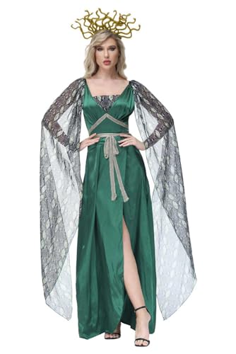 helymore Medusa Cosplay Kostüm Griechische Göttin Outfits Frauen Medusa Verkleidung mit Kopfbedeckung für Halloween Karneval Erwachsene M helymore Medusa Cosplay Kostüm Griechische Göttin Outfits Frauen Medusa Verkleidung mit Kopfbedeckung für Halloween Karneval Erwachsene M von helymore