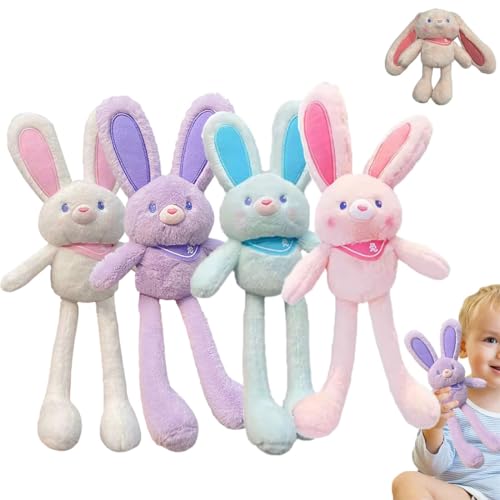 Pull up Rabbit Plush Toys, 12" Easter Pull-Out Funny Rabbit Plush Keychain, Stress Relief Soft Stuffed Bunny Toy Pendant for Birthdays & Easter (4pcs Mix) von heofonm