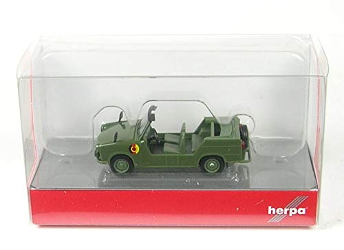 Herpa Modellauto Trabant Kübel „NVA“. Felgen grün, Miniatur im Maßstab 1:87, Sammlerstück, Made in Germany, Modell aus Kunststoff Herpa Modellauto Trabant Kübel „NVA“. Felgen grün, Miniatur im Maßstab 1:87, Sammlerstück, Made in Germany, Modell aus Kunststoff von herpa