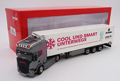 Herpa 71659 Halber Anhänger für Kühlwagen Scania R '13 TL Christina Scheib, Schwarz von herpa