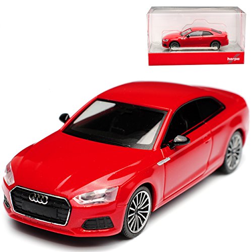 Herpa A-U-D-I A5 Coupe Tango Rot Metallic Black Edition 2. Generation Ab 2016 H0 1/87 Modell Auto mit individiuellem Wunschkennzeichen von herpa