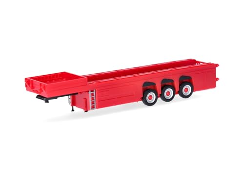 Herpa LKW Modell Betonteileauflieger 3achs, Miniatur im Maßstab 1:87, Sammlerstück, Made in Germany, Kunststoff, Farbe: rot Herpa LKW Modell Betonteileauflieger 3achs, Miniatur im Maßstab 1:87, Sammlerstück, Made in Germany, Kunststoff, Farbe: rot von herpa