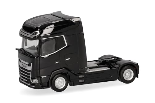 Herpa LKW Modell DAF XG+ Zugmaschine 2achs, schwarz, Miniatur im Maßstab 1:87, Sammlerstück, Made in Germany, Kunststoff von herpa
